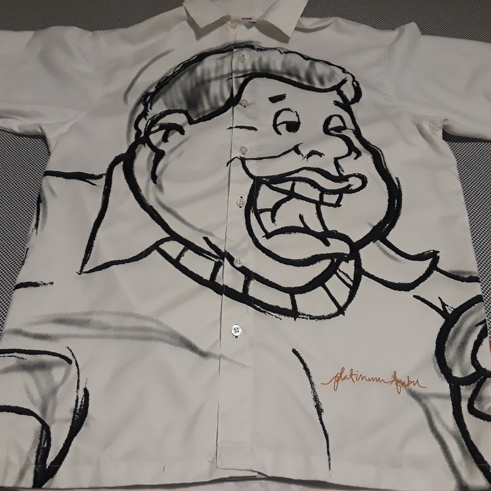 Platinum FUBU Fat Albert button up size large